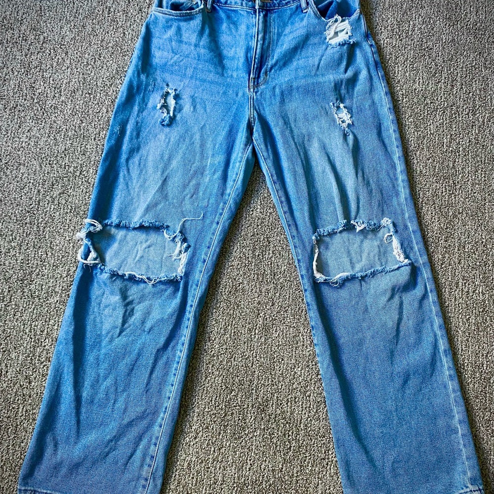 Hollister Vintage Stretch High-Rise Dad Jeans - Light Blue